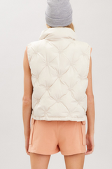 Sammy Quilted Puffer Vest in Beige