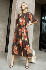 Bella top in brown