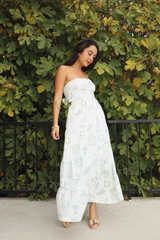 Athena Grecian Print Maxi Dress