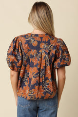 Taylor top in rust print