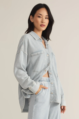 All Day Knit Jacket in Washed Denim by Z Supply