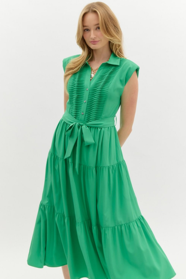 Suzanne Sleeveless Midi Dress in Green