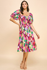Camilla Smock Floral Midi Dress