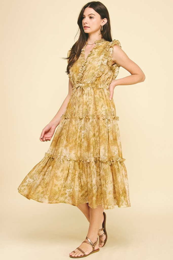 Charlotte Ruffle Tiered Midi Dress