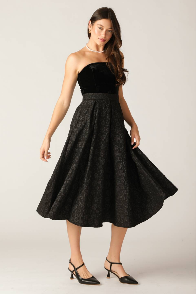 Scarlett Strapless Midi Dress