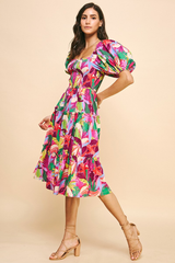 Camilla Smock Floral Midi Dress