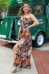 Amber Waves Halter Maxi Dress