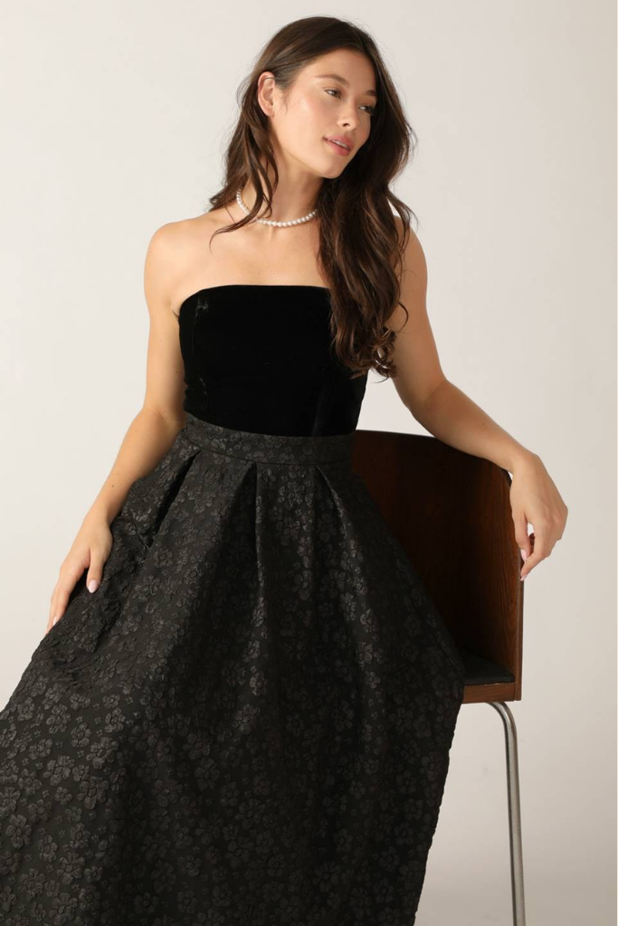 Scarlett Strapless Midi Dress