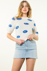 Sally Seashell Short Sleeve Sweater