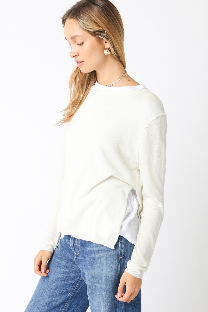 Margot Layered Sweater in Cream