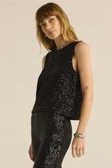 Sloane Sequin Top by Z Supply in Black