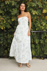 Athena Grecian Print Maxi Dress