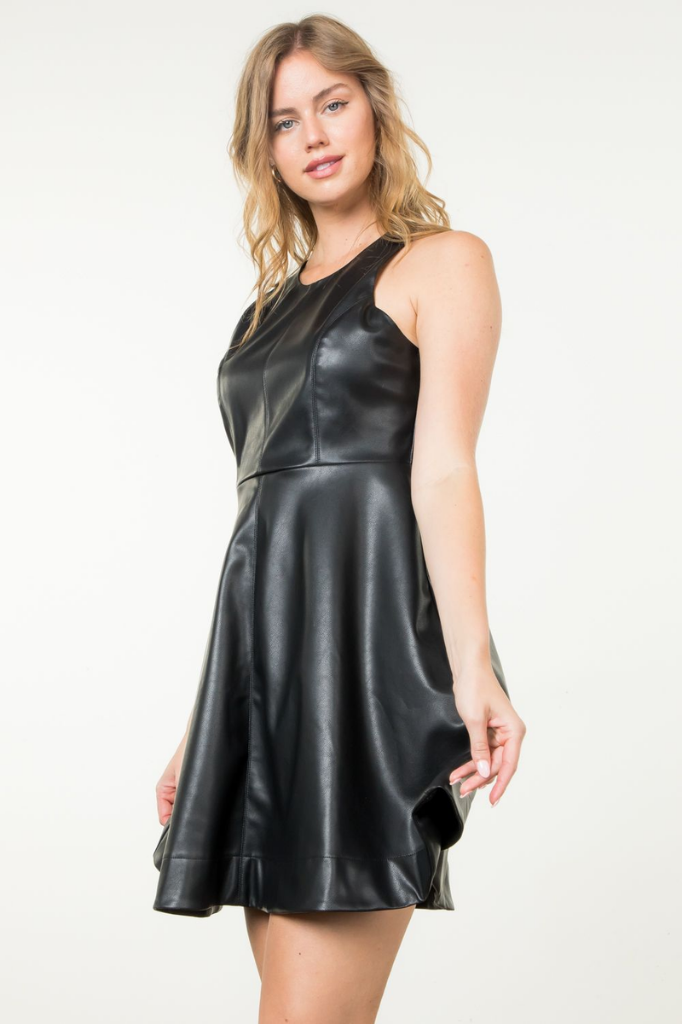 Isla Sleeveless Vegan Leather Dress