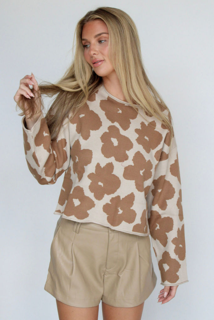 Walking On Sunshine Sweater In Mocha