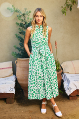 Luciana Daisy Tie Waist Maxi Dress