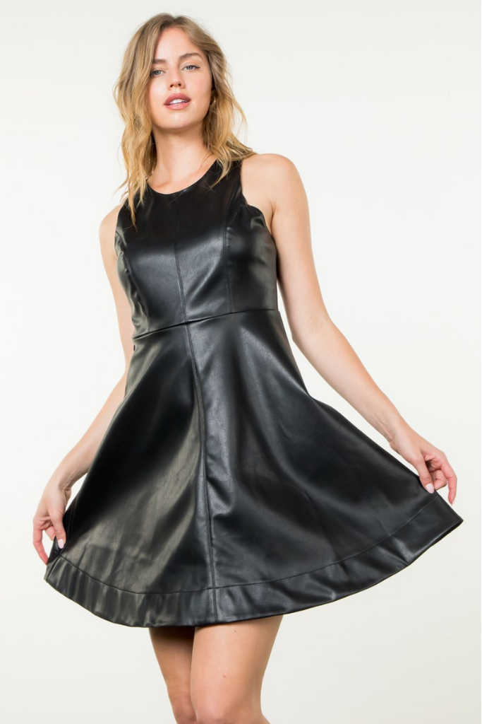 Isla Sleeveless Vegan Leather Dress