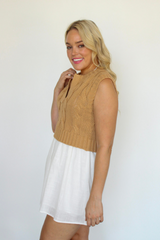 Oh My Darling Sweater Vest In Khaki