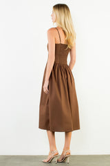 Leighton midi dress in brown