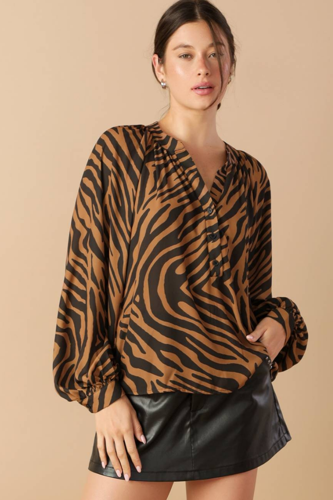 Addison Zebra Blouse