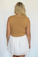 Oh My Darling Sweater Vest In Khaki