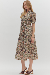 Haven Floral Tie Waist Midi Dress