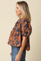 Taylor top in rust print