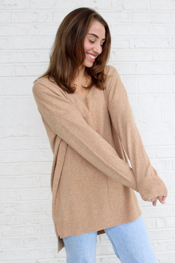 Dreamer Sweater in Heather Camel