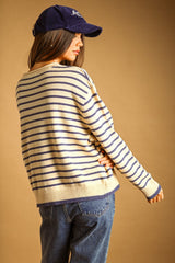 Lunden stripe sweater in butter yellow