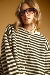 Mason stripe cardigan in olive