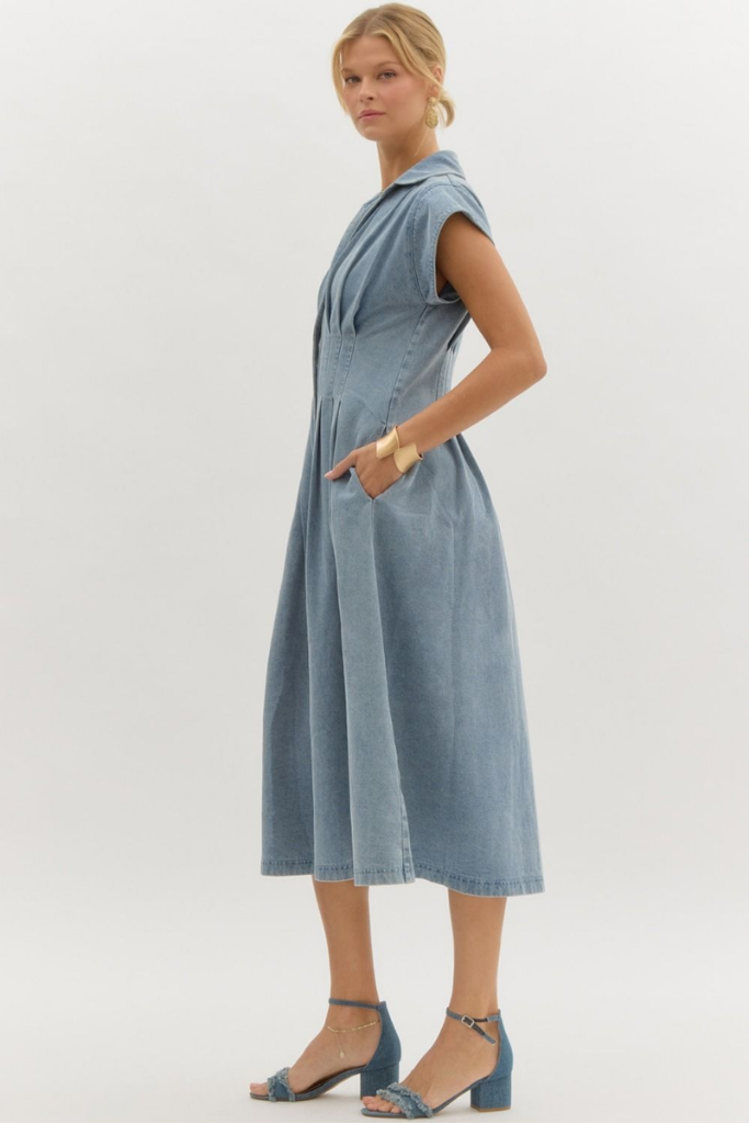 Stephanie Denim Midi Dress