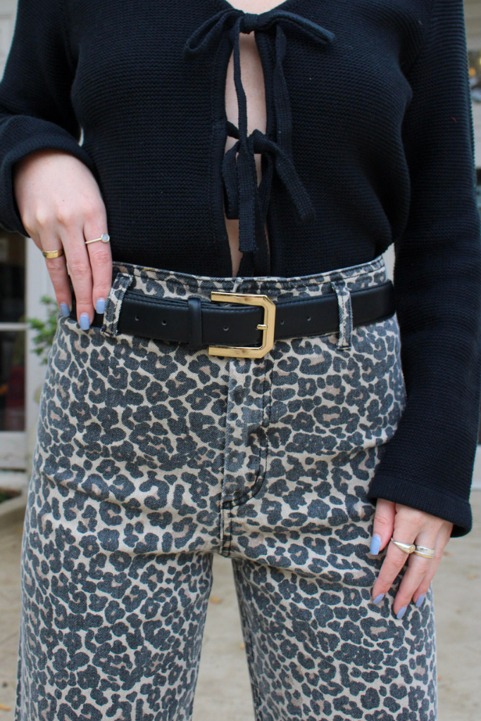 Lucy Pleather Belt in Black