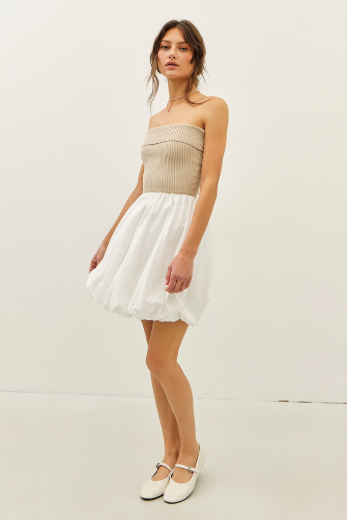 Vivian Strapless Bubble Hem Dress
