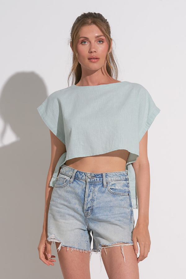 Flora Linen Crop Top