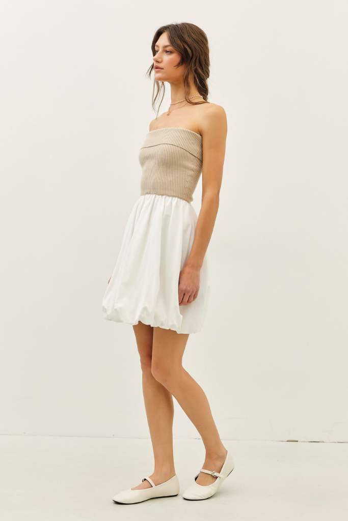 Vivian Strapless Bubble Hem Dress