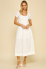 Arianna Smock Puff Sleeve Midi Dress