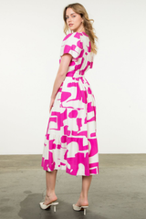 Ayla Geo Print Midi Dress