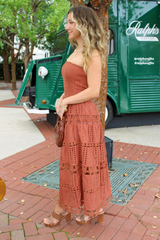 Safe Haven Midi Dress In Brown