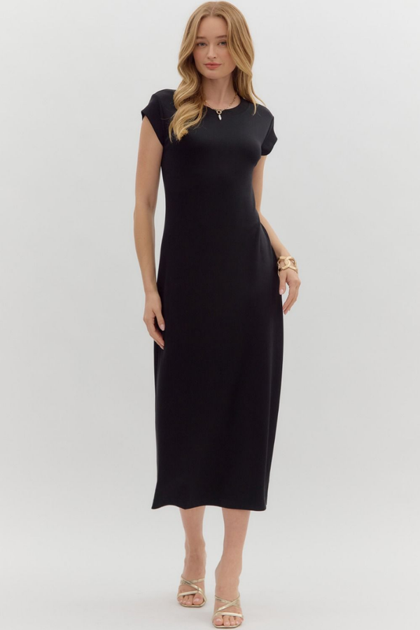Hallie Cap Sleeve Midi Dress Julie's Clothing Hallie Cap Sleeve Midi Dress Julie's Clothing