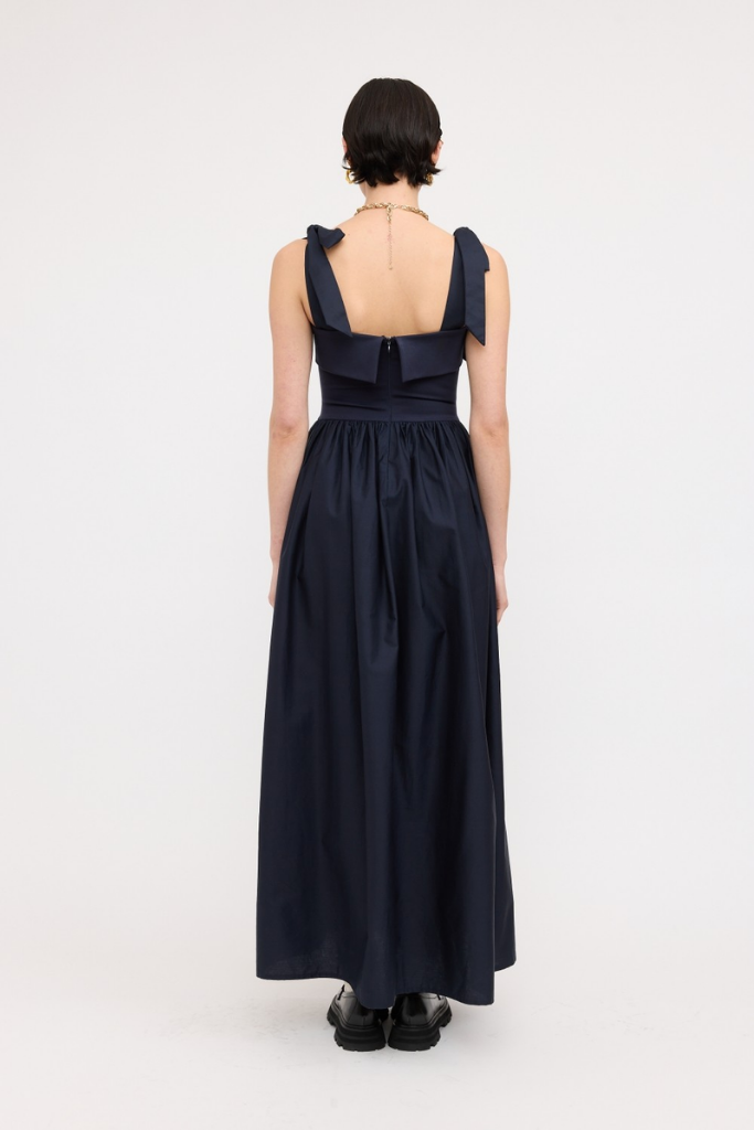Phoebe Upper Knit Maxi Dress in Navy
