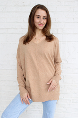 Dreamer Sweater in Heather Camel