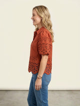 Faith eyelet top in rust