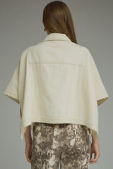 Scout short sleeve denim jacket in ecru