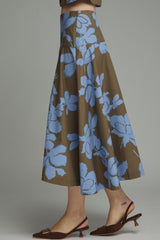 Birdi midi skirt in blue