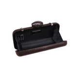 Dustin clutch in chocolate brown