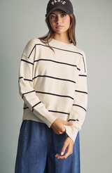Edie striped sweater in beige