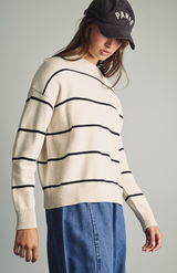 Edie striped sweater in beige