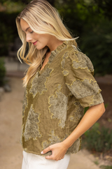Juniper top in olive green