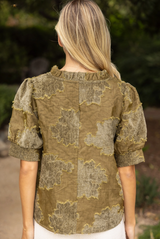 Juniper top in olive green