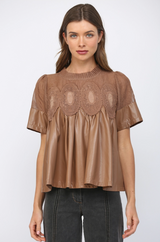 Adele lace top in mocha