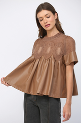 Adele lace top in mocha